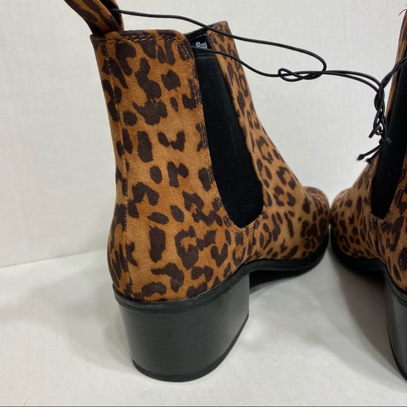 NWT Womens Memory Foam Cheetah Print Booties Boots - Picture 6 of 8